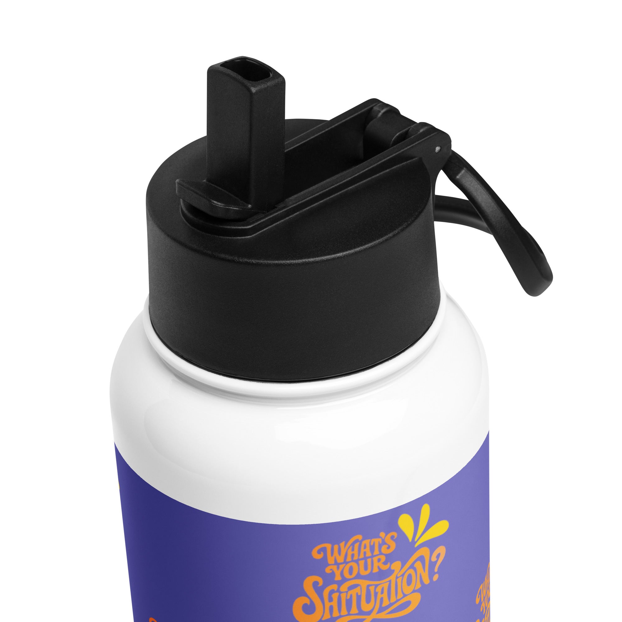 Stainless steel water bottle with a straw lid Secondary image